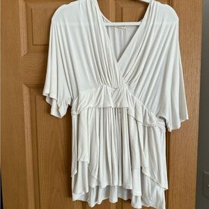 Kiyonna White Draped Blouse
